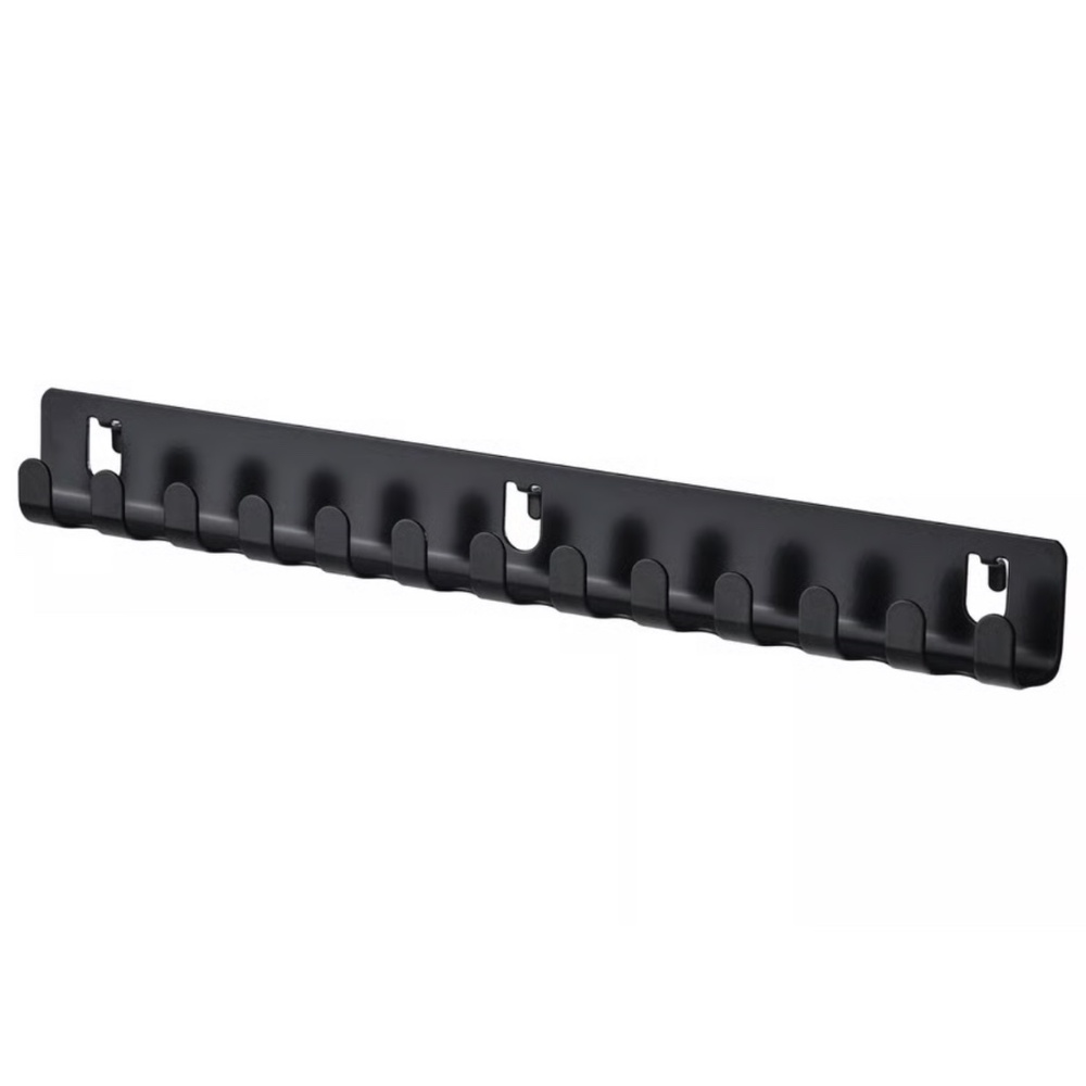 IKEA Black Wall-Mounted Multi Hook Rail